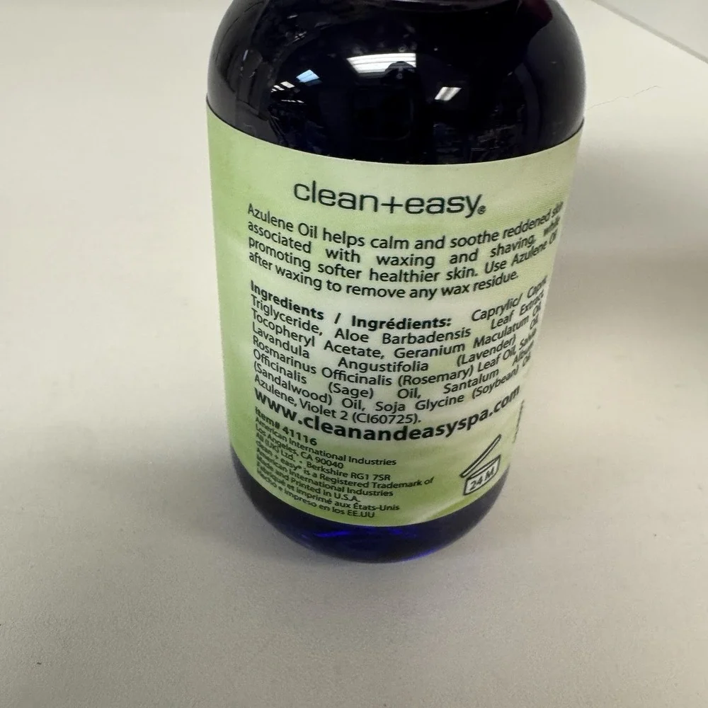 Clean and Easy After Wax Professional Calming Oil (infused with Azulene) - 2 oz